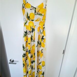 Lemon Print Maxi Dress